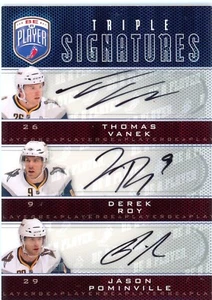 2009 Be a Player Triple Signatures Thomas Vanek Derek Roy Jason Pominville Auto - Picture 1 of 1