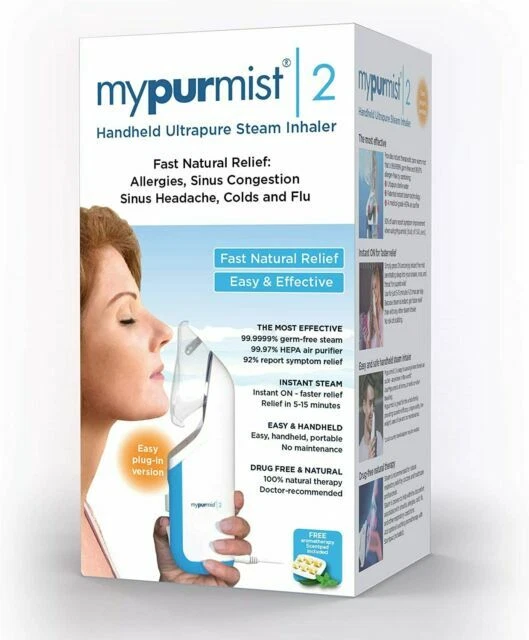MyPurMist 2 Handheld Ultrapure Sinus Steam Inhaler Kit - MPM2