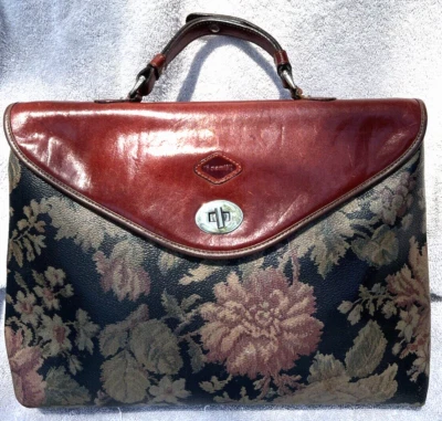 Maletín Floral Italiano Bolso Cartera Vintage Isanti Italia Multicolor  Foto 1 de 4