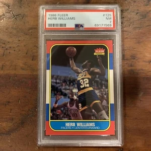 1986 Fleer Basketball #125 Herb Williams PSA 7 NM Indiana Pacers - Picture 1 of 2