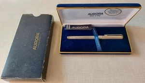 ✒ Vintage MINT Aurora Magellano A20 Sterling Silver 925 Fountain Pen 14k M Nib - Picture 1 of 17