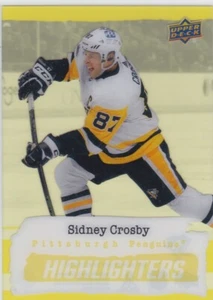 2023-24 UD..SIDNEY CROSBY..HIGHLIGHTERS..YELLOW..ACETATE..CARD # HL-18..PENGUINS - Picture 1 of 2
