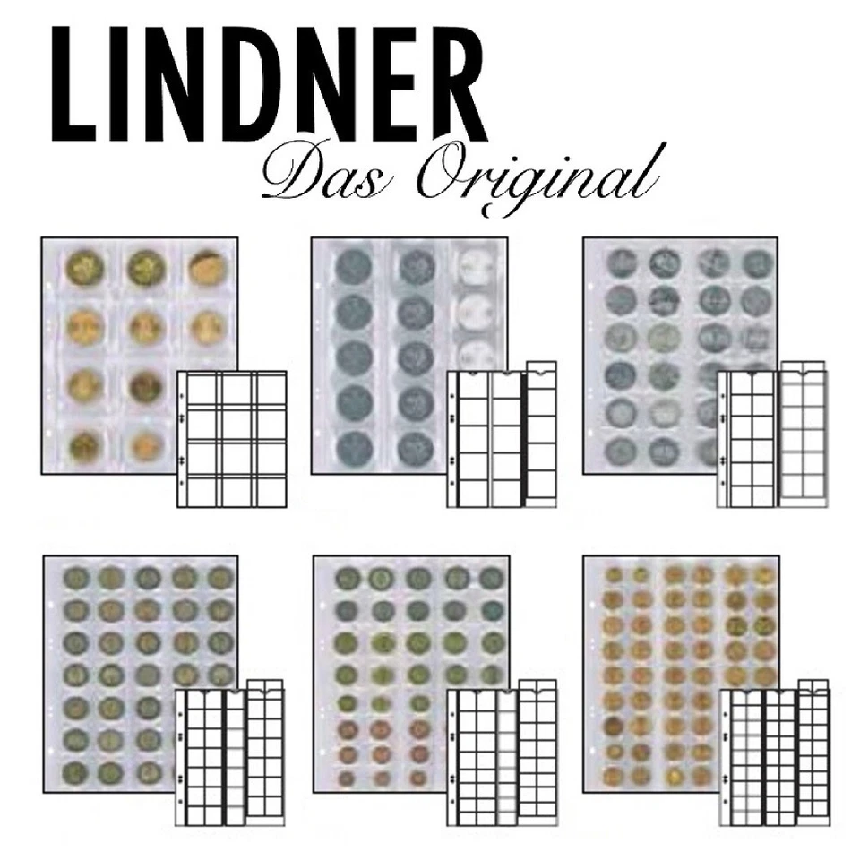 LINDNER Multi Collect Münzhüllen Münzblätter MU12 MU15 MU24 MU35 MU40 MU54 VPE 5