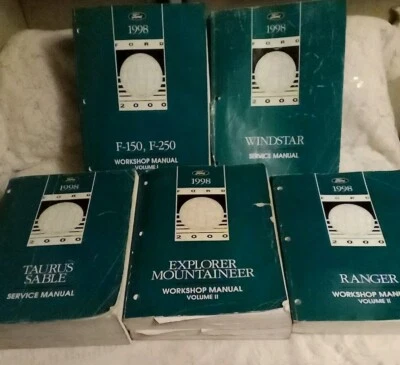 Juego de 5 manuales de taller de reparación de servicio Ford Ranger 1998, F-150, F-250, Explorer  Foto 1 de 4