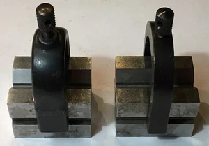 STARRETT NO. 278 SET OF MATCHED V-BLOCKS AS PICTURED USED W/ CLAMPS AS PICTURED - Picture 1 of 7