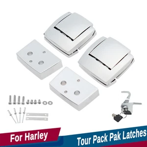 Motorcycle For Harley Touring Tour-Pak Pack Latches+Hinge+Lock Key Kit 1993-2013 - Bild 1 von 12