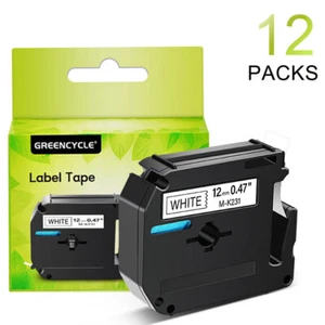 M-K231 M231 für Brother P-Touch 12 mm Schriftband weiß 1/2 Zoll 12 mm PT-55 PT85 12 STCK. - Bild 1 von 12