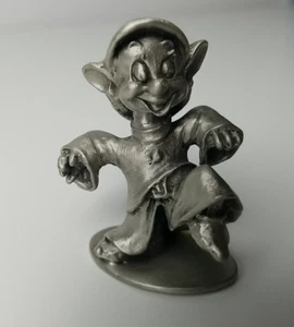 Walt Disney Hudson Pewter 2 in Dopey 244 Figure Snow White and the 7 Dwarfs USA - Picture 1 of 8