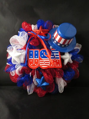 Guirnalda patriótica de malla decorativa con volantes de 8 pulgadas Foto 1 de 4