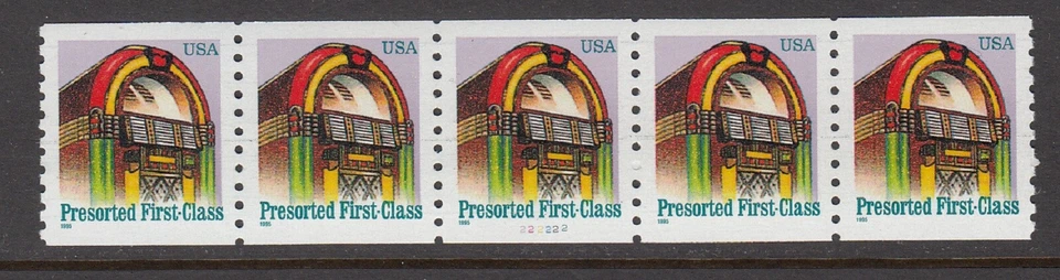 USA PNC SC# 2911 JUKE BOX 25c. PRESORTED PL# 222222 - WATER ACTIVATED-MNH - Image 1 of 1