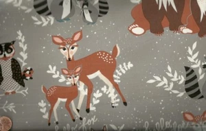 Oh Hello Fog bear deer Art Gallery gray woodland childrens fabric 19 inch pc. - Picture 1 of 1