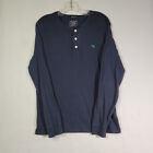 Abercombie &amp; Fitch Knit Mens Size Medium Black Long Sleeve Henley 100% Cotton