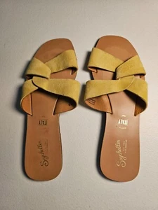 Seychelles Ray of Sunshine Suede Yellow Slide Sandal Sz 8.5 - Picture 1 of 6