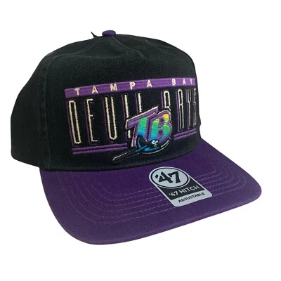 '47 Marca Tampa Bay Devil Rays Cooperstown Enganche Púrpura Negro Snapback Sombrero OSFM Foto 1 de 4