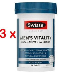 3 x Swisse Men's Vitality 120 Tablets Maca + Oyster + Kangaroo Ultiboost - Picture 1 of 1