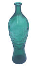 Vtg Rossini Empoli Glass Genie Decanter Bottle Teal Emerald Green Wave 15 Mcm