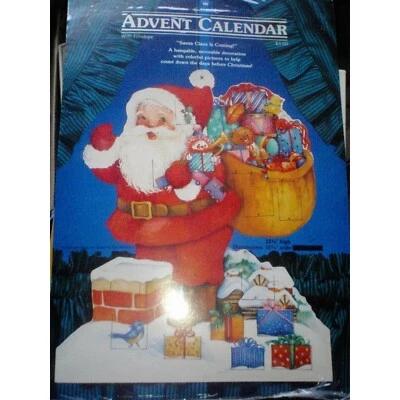 Hallmark Santa Claus Is Coming Advent Calendar Vtg Sealed & Envelope Christmas - Image 1 of 4