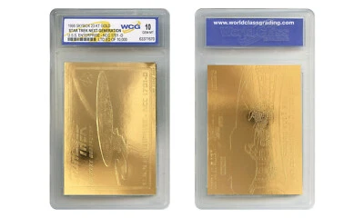 Tarjeta Star Trek 1995 próxima generación USS Enterprise Skybox oro 23 k - gema como nueva 10 Foto 1 de 3