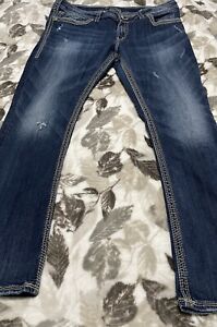 Silver Suki Surplus Bootcut Boot Cut Jeans Women Plus Size 18x32 (30) Blue