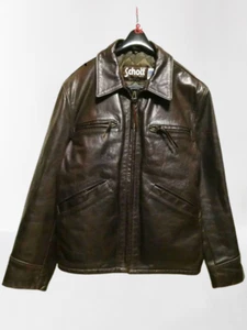 Schott 634 Single riders Leather Jacket Men Red Brown Size 40 Made in USA  - Picture 1 of 9