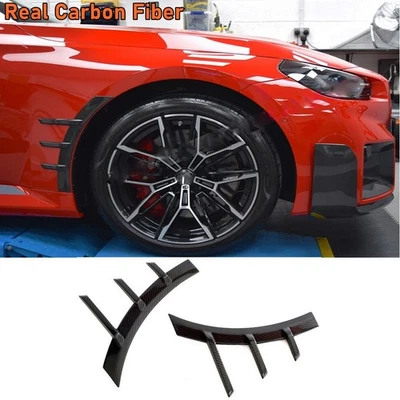 Carbono real para BMW M2 G87 2022-2024 guardabarros delantero arco embellecedores espatas ventilación de aire lateral Foto 1 de 4