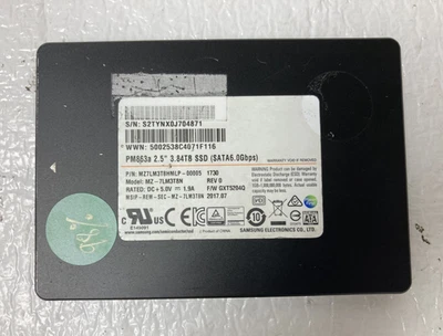 Samsung PM863a MZ-7LM3T8N 3.84TB SATA 6Gb/s 2.5in SSD MZLM3T8HMLP-00005 98% - Image 1 of 2