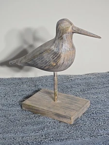 Handbemalter hölzerner Ufervogel maritim neutral Stranddekor 8,25 Zoll - Bild 1 von 7