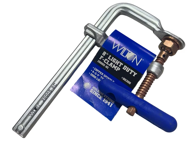 Wilton 8 дюймов легкий прочный F-образный зажим медный шпиндель 4-3/4 дюйма Throad сила 2000 фунтов - Изображение 1 из 1