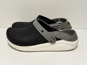 Crocs Literide 360 Clog Sandal Sz 6 Black Gray Unisex Adult Comfort Slide - Picture 1 of 12