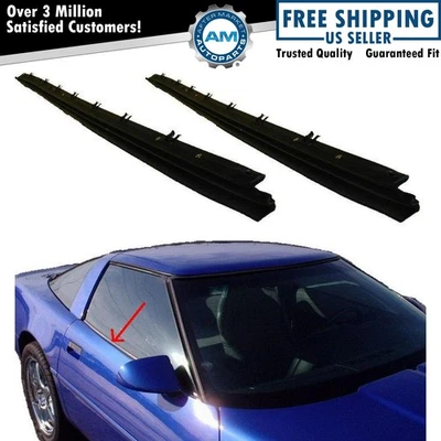 Outer Belt Moldings Window Sweep Weatherstrips Pair Set for 84-96 Corvette - Image 1 of 4