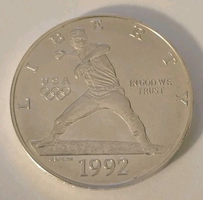 1992-D Olympic Baseball Commemorative Silver Dollar - Image 1 of 2