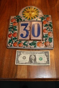 Majolica Address Plate Plaque House Numbers Holder - Picture 1 of 7