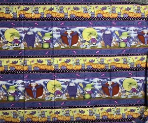 Happy Haunting Halloween Fabric By the Yard X 44" Cotton Pumpkin, Cat & Witch - Picture 1 of 5