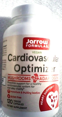 Jarrow Formulas Vegan Cardiovascular Optimizer 120 Veg Caps Mushroom Adaptogens - Image 1 of 3