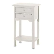 Classy White Wooden Stylish Two Drawer Versatile Side Table Home D�cor