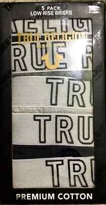 Paquete de 5 calzoncillos True Religion de algodón premium de tiro bajo para hombre MEDIANOS GRANDES XLARGE $45 Foto 1 de 4