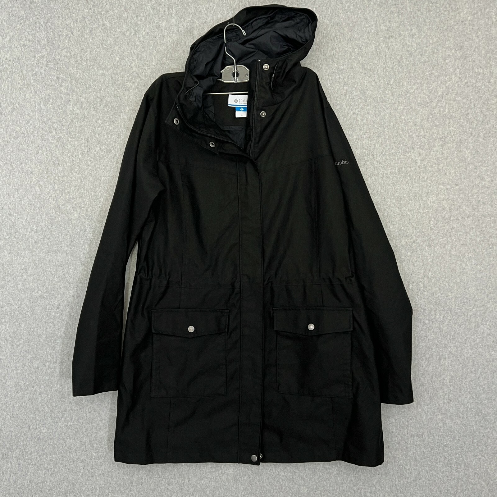 Black Hooded Parka Jacket Coat Size 