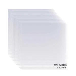 12 Pack 4 Mil Clear Stencil Sheets, 12" x 12" Blank Stencils, Reusable Template - Picture 1 of 7