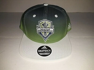 Seattle Sounders FC MLS Snapback White Flat Bill Hat - Image 1 of 4