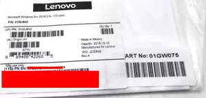 Lenovo 01GU644 Microsoft Windows Server 2016 Client Access License (50 user) F/S - Picture 1 of 1