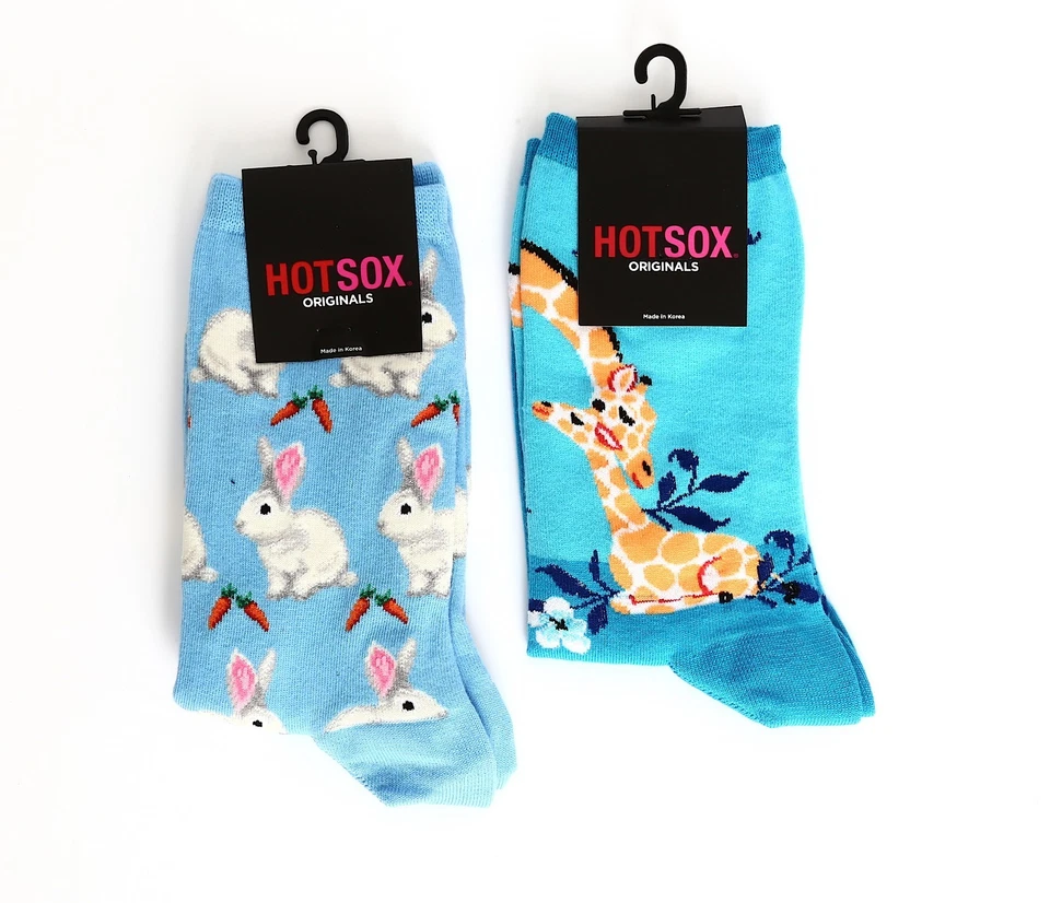 HotSox L69628 Azul Mujer Paquete De 2 Calcetines Crew Talla 9-11 Foto 1 de 1