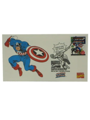 Captain America #1 USPS First Day Of Issue Stamp Marvel Comics Heroes 2007 - Image 1 of 3