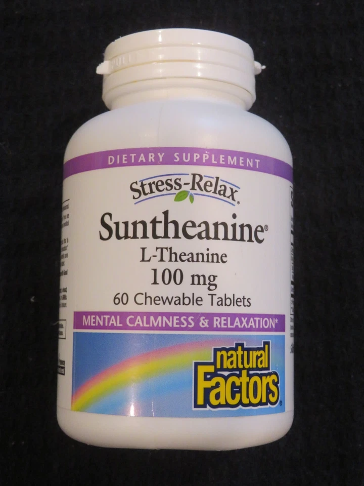 Natural Factors Suntheanine L-teanina 100 mg 60 comprimidos masticables calma relajación Foto 1 de 1
