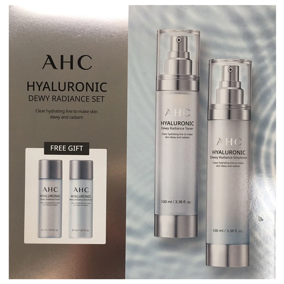 AHC Hyaluronic Skin Care Set Tónico 100ml+30ml Emulsión 100ml+30ml K-Beauty Foto 1 de 4
