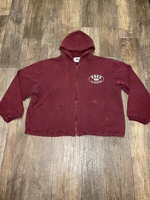 Rare vintage EBGB worldwide zipup hoody Distressed made in USA Carhartt Workwear - Image 1 of 4