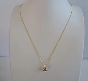 14K YELLOW GOLD SINGLE STONE CHAIN NECKLACE PENDANT W/ 3 ct LAB CREATED DIAMOND - Picture 1 of 7