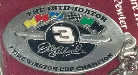 DALE EARNHARDT "THE INTIMIDATOR" #3 PURE PEWTER KEYCHAIN 7 TIME CUP CHAMPION Cover