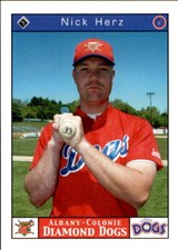 2001 Albany-Colonie Diamond Dogs Warning Track #16 Nick Herz Poway California CA