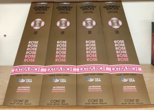 Gonesh Incense Sticks Extra Rich-4 Packs-80 sticks total-Rose - Picture 1 of 7