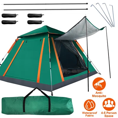 Tienda de campaña plegable impermeable para 4-5 personas al aire libre viaje senderismo anti-UV Foto 1 de 4